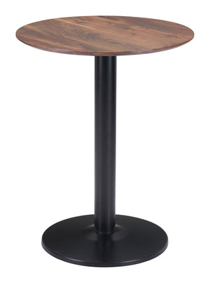 Zuo Modern Alto MDF, Steel Modern Commercial Grade Bistro Table Brown, Black MDF, Steel
