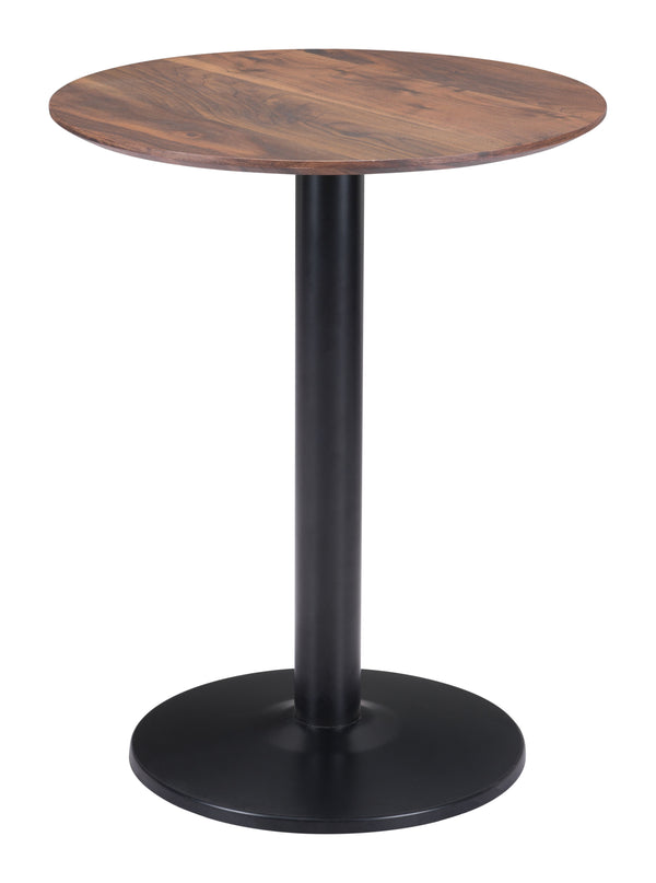 Zuo Modern Alto MDF, Steel Modern Commercial Grade Bistro Table Brown, Black MDF, Steel
