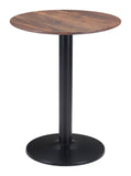 Zuo Modern Alto MDF, Steel Modern Commercial Grade Bistro Table Brown, Black MDF, Steel