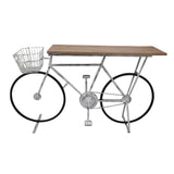 Sagebrook Home Casual Home Bicycle Console Table, White FW10175-05 White Fir Wood