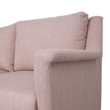 Dupont Contemporary 3 Seater Fabric Sofa, Light Blush and Espresso Noble House