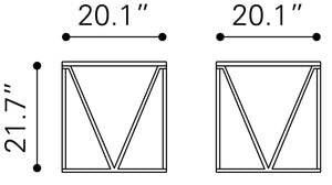 Zuo Modern Tintern Composite Stone, Steel Modern Commercial Grade End Table White, Antique Brass Composite Stone, Steel