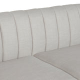 Humbolt Contemporary Channel Stitched Fabric 3 Seater Sofa, Beige and Dark Brown Noble House