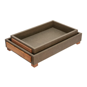 Sagebrook Home Contemporary Set of 2 -  Wood 16/18" Tray W/ Legs, Green 15453-03 Green Mdf