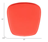 Zuo Modern Wire 100% Polyurethane, Foam Modern Commercial Grade Cushions Red 100% Polyurethane, Foam