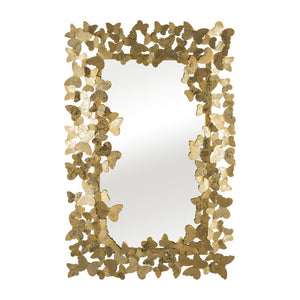 Sagebrook Home Contemporary Metal 24x36 Butterfly Rect Mirror Gld 17390 Gold Iron