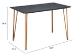 Zuo Modern Deus MDF, Steel Modern Commercial Grade Counter Table Black, Gold MDF, Steel