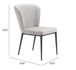 Zuo Modern Tolivere 100% Polyester, Plywood, Steel Modern Commercial Grade Dining Chair Set - Set of 2 Gray, Black 100% Polyester, Plywood, Steel