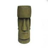 Glacier Outdoor Easter Island Tiki Urn, Antique Green Finish