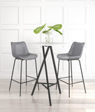 Zuo Modern Byron 100% Polyurethane, Plywood, Steel Modern Commercial Grade Barstool Gray, Black 100% Polyurethane, Plywood, Steel