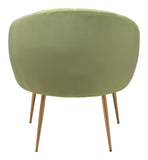 Zuo Modern Max 100% Polyester, Plywood, Steel Modern Commercial Grade Accent Chair Green, Gold 100% Polyester, Plywood, Steel