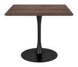 Zuo Modern Molly MDF, Steel Modern Commercial Grade Dining Table Brown, Black MDF, Steel