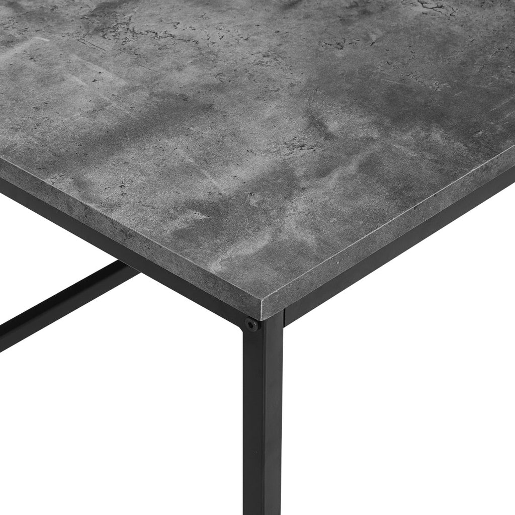 Walker Edison Mixed Material Coffee Table - Dark Concrete in High-Grade MDF, Powder Coated Metal, Durable Laminate C42LWSQDC 842158127525