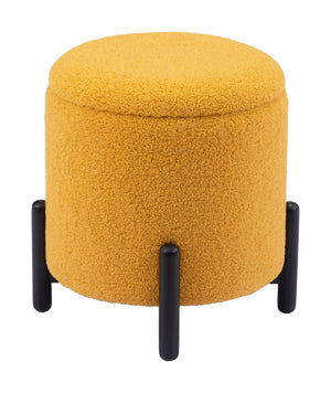 Zuo Modern Calistoga 100% Polyester, Plywood, MDF, Beech Wood Modern Ottoman Yellow 100% Polyester, Plywood, MDF, Beech Wood