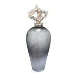 Sagebrook Home Contemporary Metal, 23" Vase W/ Textured Lid, Gray/silver 17571-02 Gray Glass