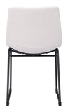 Zuo Modern Smart 100% Polyester, Plywood, Steel Transitional Commercial Grade Dining Chair Set - Set of 2 Ivory, Black 100% Polyester, Plywood, Steel