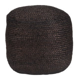 Zuo Modern Lillian Jute, Polystyrene Modern Commercial Grade Ottoman Black Jute, Polystyrene