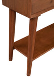 Alpine Furniture Flynn Console Table, Acorn 966-63 Acorn Mahogany Solids & Okoume Veneer 42 x 14 x 33