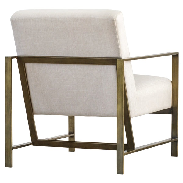 Francis Elegant Fabric Arm Chair with Brushed Gold Frame - Modern Minimalist Design for Any Space