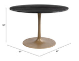 Zuo Modern Taj Marble, MDF, Iron, Aluminum Modern Commercial Grade Dining Table Black, Gold Marble, MDF, Iron, Aluminum