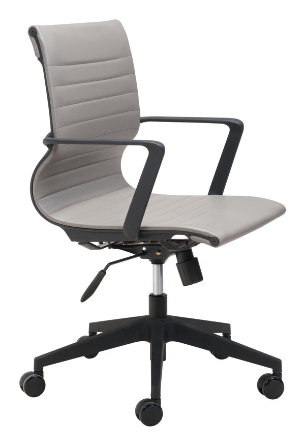 Zuo Modern Stacy 100% Polyurethane, Steel, Nylon Modern Commercial Grade Office Chair Gray, Black 100% Polyurethane, Steel, Nylon