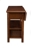 Alpine Furniture Caldwell Kitchen Cart, Antique Cappuccino 6079-05 Antique Cappuccino Acacia Solids & Veneer 28 x 48 x 36