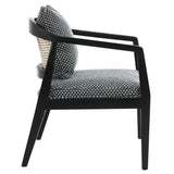 Sagebrook Home Contemporary Wood, Woven Back Accent Chair, Textured Black 16897 Black Wood