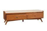 Alpine Furniture Flynn Bench, Acorn 966-12 Acorn Mahogany Solids & Okoume Veneer 59 x 15 x 18.5