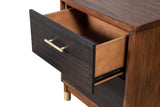 Alpine Furniture Belham 2 Drawer Nightstand 1971-02 Two Tone - Dark Walnut & Black Mahogany Solids & Veneer 21 x 15 x 25