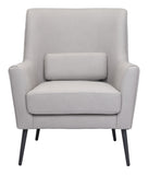 Zuo Modern Ontario 100% Polyester, Plywood, Steel Modern Commercial Grade Accent Chair Gray, Black 100% Polyester, Plywood, Steel