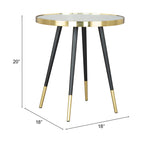 Zuo Modern Particle Glass, MDF, Iron Modern Commercial Grade Side Table Gold, Black Glass, MDF, Iron