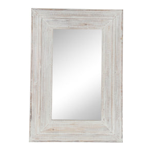 Sagebrook Home Casual Home Wood Frame 24 X 36" Wall Mirror, Antique White Wb 14099-03 White Mdf