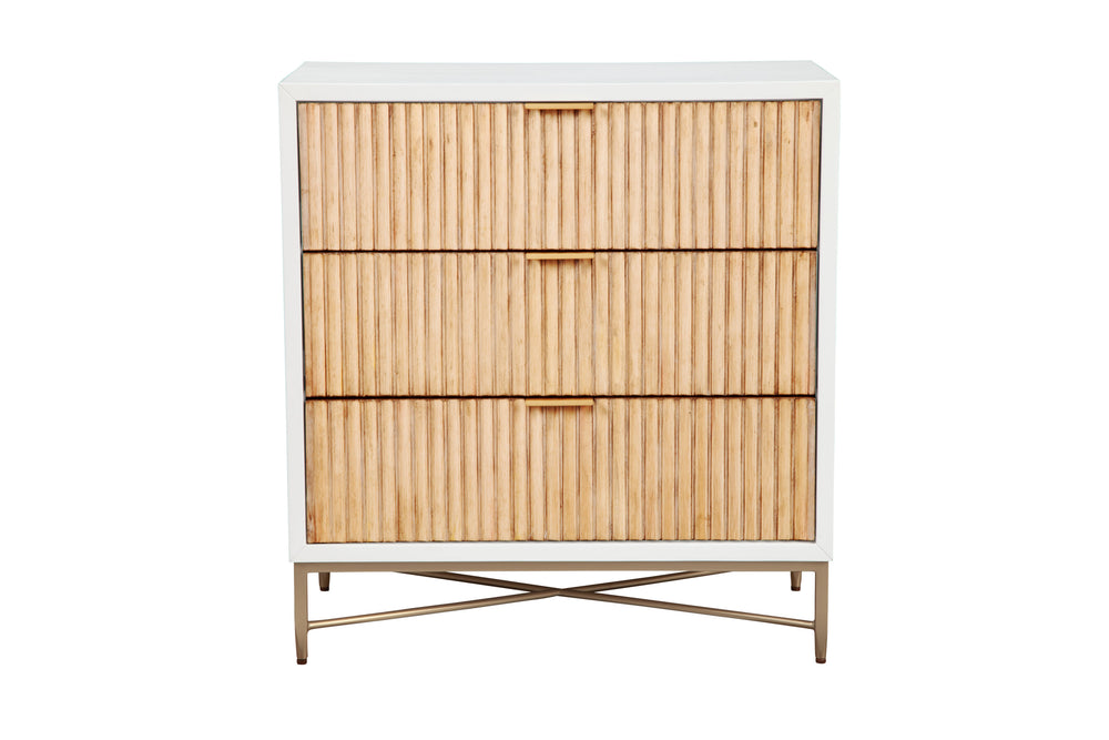 Larsen Small Chest - Elegant White Mahogany with Gold Accents & Felt-Lined Drawer for Style & Storage