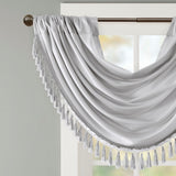 Madison Park Elena Traditional 100% Polyester Faux Silk Waterfall Embellished Valance MP41-7410