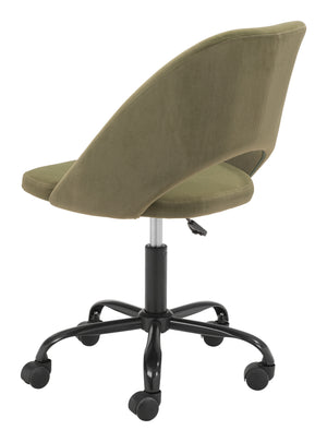 Zuo Modern Treibh 100% Polyester, Plywood, Steel Modern Commercial Grade Office Chair Olive Green, Black 100% Polyester, Plywood, Steel