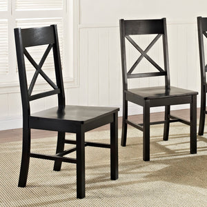 Walker Edison 6-Piece Farmhouse Dining Set - Grey/Black in Solid Pine Wood, High-Grade MDF, Wood Veneer C72DSTRGBL-6 842158185020
