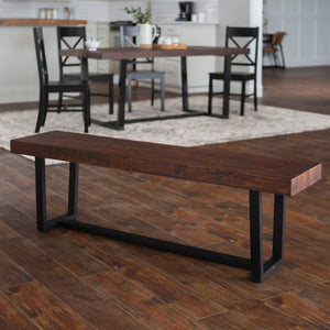 Walker Edison 6-Piece Farmhouse Dining Set - Mahogany/Black in Solid Pine Wood, High-Grade MDF, Wood Veneer C72DSTRMBL-6 842158184955