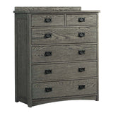 Intercon Oak Park Bedroom Mission Oak Park Standard Chest | Pewter OP-BR-5806-PEW-C OP-BR-5806-PEW-C