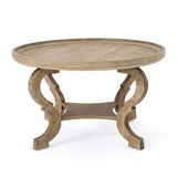 Althea Natural Finished Faux Wood Circular Coffee Table