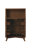 Alpine Furniture Flynn Large Bar Cabinet w/Drop Down Tray, Walnut 966WAL-16 Walnut Mahogany Solids & Okoume Veneer 32 x 19 x 51