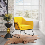 Zuo Modern Jose 100% Polyester, Plywood, Steel Modern Commercial Grade Accent Chair Yellow, Black 100% Polyester, Plywood, Steel