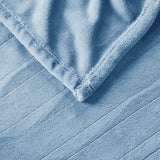 Plush Heated Casual 100% Polyester Microlight Heated Throw Light Blue 50x60''