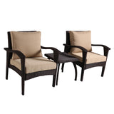 Noble House Honolulu Brown PE Club Chairs (2 pack) and Accent Table