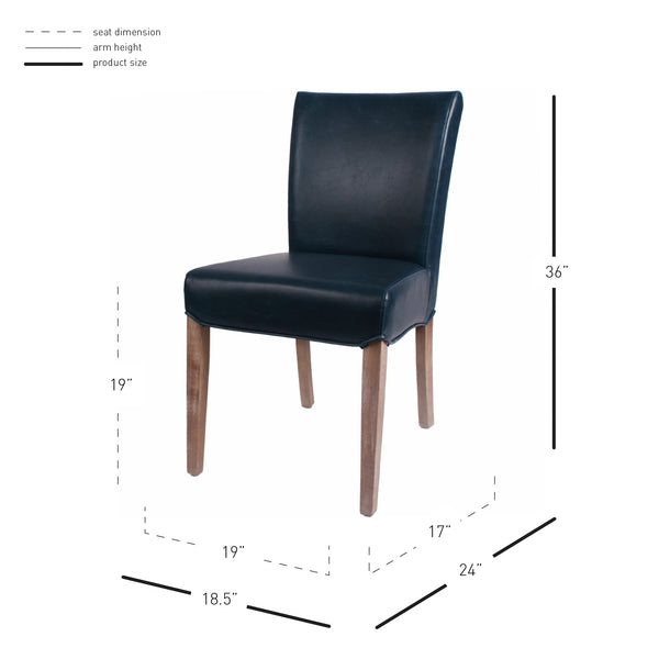 Beverly Hills Bonded Leather Dining Chairs - Set of 2, Chic Design, Easy to Clean, Fully Assembled