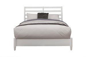 Alpine Furniture Flynn Retro Standard King Bed w/Slat Back Headboard, White 1066-W-27EK White Mahogany Solids & Okoume Veneer 80.5 x 86 x 52