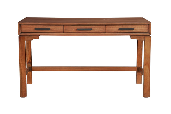 Nova Large Desk in Honey Maple - Elegant Mahogany Design with Dovetail Drawers & Smooth Glides