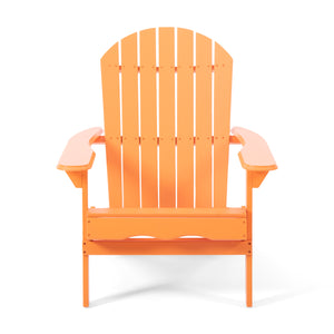 Malibu Outdoor Acacia Wood Adirondack Chair, Tangerine