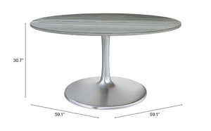 Zuo Modern Star Marble, MDF, Iron, Aluminum Modern Commercial Grade Dining Table Gray, Silver Marble, MDF, Iron, Aluminum