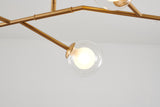 Bethel Brass Chandelier in Steel & Glass