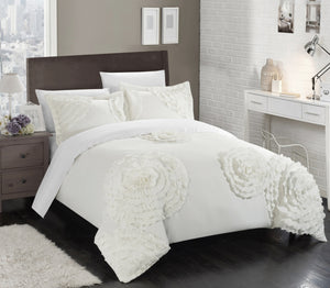 Birdy White Queen 3pc Duvet Set